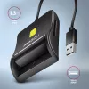 Leitor de cartões smartcard e SD/microSD/SIM plano Axagon CRE-SM3SD USB para interior USB 2.0 preto