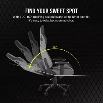 Cadeira gaming universal Corsair T3 RUSH 2023 assento acolchoado cinzento antracite