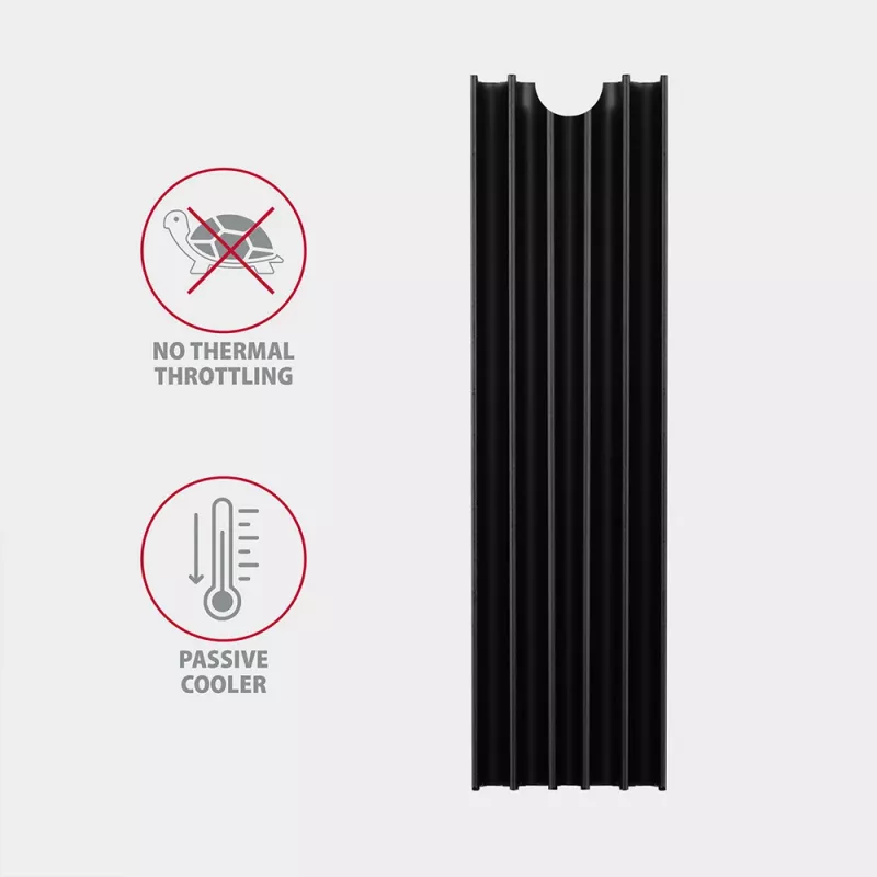 Dissipador passivo de alumínio Axagon CLR-M2L10 para todos os SSD M.2, tamanho 2280, 10 mm de altura.