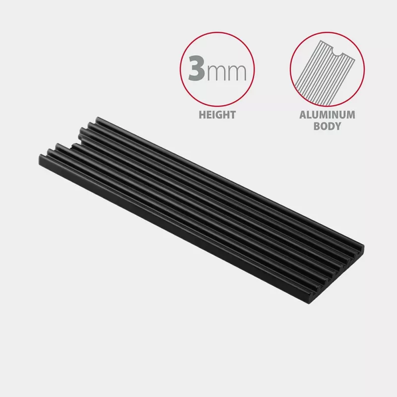 Dissipador passivo de alumínio Axagon CLR-M2L3 para todos os SSD M.2, tamanho 2280, altura 3 mm