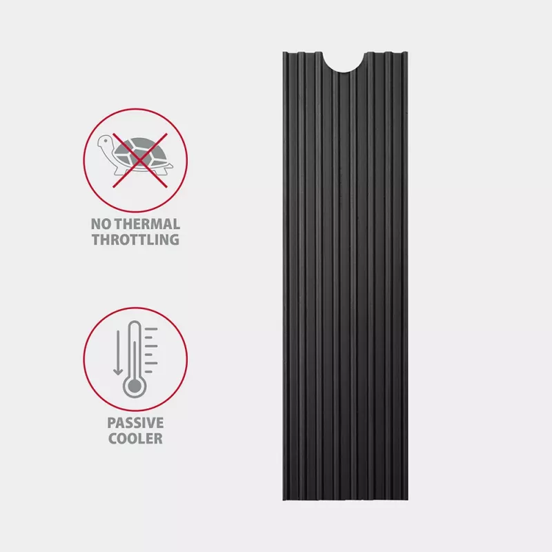 Dissipador passivo de alumínio Axagon CLR-M2L3 para todos os SSD M.2, tamanho 2280, altura 3 mm