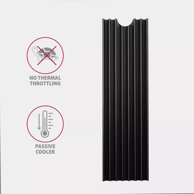 Dissipador passivo de alumínio Axagon CLR-M2L6 para todos os SSD M.2, tamanho 2280, altura 6 mm