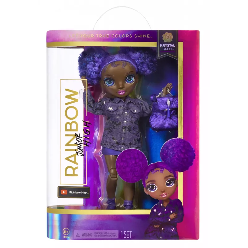 Boneca Rainbow High Junior High Series 2 - Krystal, boneca de moda, feminino, 6 anos, rapaz/rapariga, 230 mm, multicolor