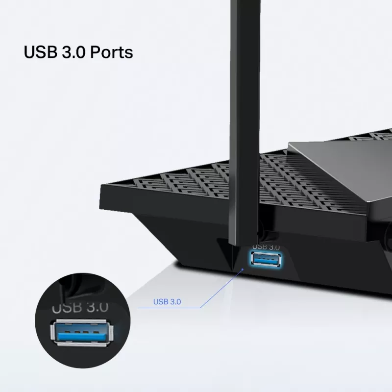 Router TP-Link Archer AX5400 Multi-Gigabit WiFi 6, Wi-Fi 6 (802.11ax), dual band (2,4 GHz / 5 GHz), Ethernet LAN, preto, router de secretária/coluna
