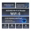 Router TP-Link Archer AX5400 Multi-Gigabit WiFi 6, Wi-Fi 6 (802.11ax), dual band (2,4 GHz / 5 GHz), Ethernet LAN, preto, router de secretária/coluna