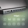 Docking station Axagon HMC-4KX3 Hub USB-C 5Gbps, 3x USB-A, 2x HDMI, DP, RJ-45, SD/microSD, Áudio, PD 100W, Cabo 40cm
