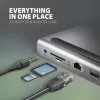 Docking station Axagon HMC-4KX3 Hub USB-C 5Gbps, 3x USB-A, 2x HDMI, DP, RJ-45, SD/microSD, Áudio, PD 100W, Cabo 40cm