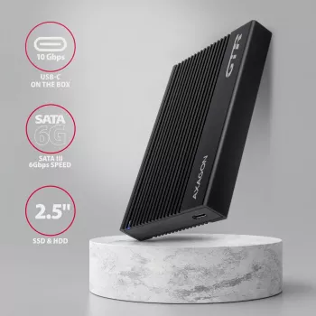 Caixa HDD/SSD Axagon EE25-GTR USB-C 3.2 Gen 2 Preto 2,5 polegadas