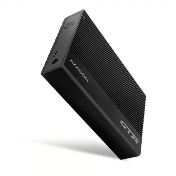 Axagon EE35-GTR USB-C 5Gbps - SATA 6G, 3.5 RIBBED box BLACK - Caixa HDD USB Type-C 3,5 polegadas