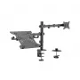 Suporte de monitor Gembird MA-DA-03 para ecrãs de 32 polegadas, grampo de mesa/passagem, braço duplo, VESA 75x75–100x100, preto