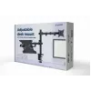 Suporte de monitor Gembird MA-DA-03 para ecrãs de 32 polegadas, grampo de mesa/passagem, braço duplo, VESA 75x75–100x100, preto