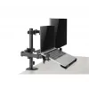 Suporte de monitor Gembird MA-DA-03 para ecrãs de 32 polegadas, grampo de mesa/passagem, braço duplo, VESA 75x75–100x100, preto