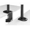 Suporte de monitor Gembird MA-DA-03 para ecrãs de 32 polegadas, grampo de mesa/passagem, braço duplo, VESA 75x75–100x100, preto