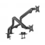 Suporte de monitor GEMBIRD MA-DA2-02 Preto, braço duplo para 2 ecrãs até 32 polegadas, VESA 75x75–100x100, montagem por grampo ou passagem, carga máx. 16 kg