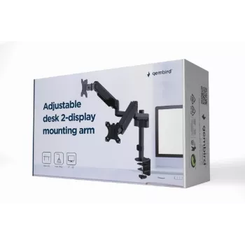 Suporte de mesa ajustável GEMBIRD para 2 monitores, 17–32 polegadas