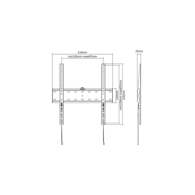 Suporte de TV Gembird WM-55F-02 preto, para ecrãs 32–55 polegadas, carga máx. 40 kg, VESA 200x200–400x400, fino 2,5 cm