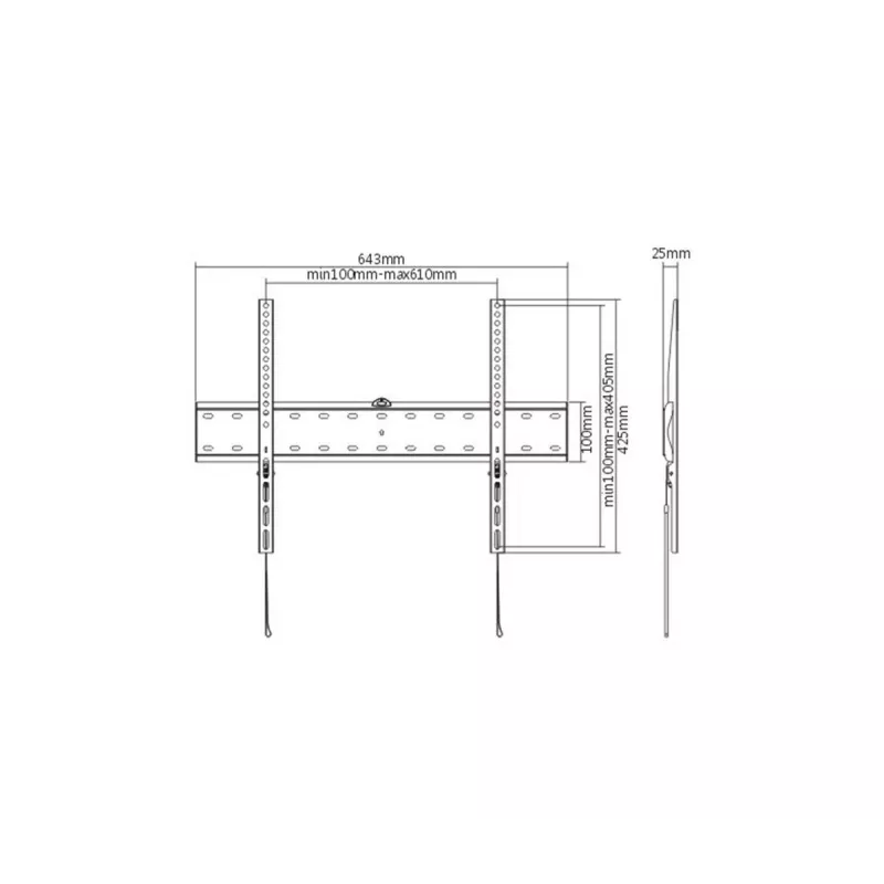 Suporte de TV Gembird WM-70F-01 Preto para televisores 37–70 polegadas, 40 kg, VESA 200x200–600x400, 2,5 cm plano