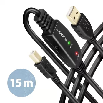 Axagon ADR-215B Cabo ativo de ligação/repetidor USB 2.0 A-M -> B-M 15 m
