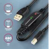 Axagon ADR-215B Cabo ativo de ligação/repetidor USB 2.0 A-M -> B-M 15 m