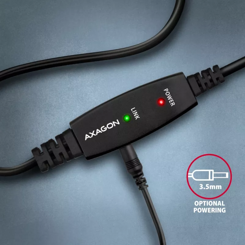 Axagon ADR-220B Cabo ativo de ligação/repetidor USB 2.0 A-M -> B-M 20 m