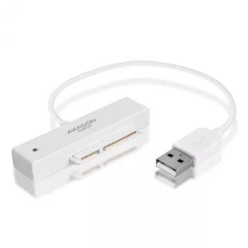 Axagon ADSA-1S USB 2.0 - 2.5 polegadas HDD SATA, Caixa HDD/SSD, 2.5 polegadas, Serial ATA, Serial ATA II, Serial ATA III, 0.48 Gbit/s, Ligação USB, Branco
