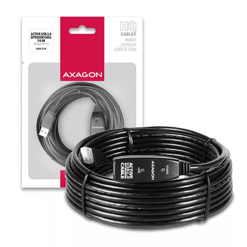 Axagon ADR-210 Cabo ativo de extensão/repetidor USB 2.0 A-M -> A-F 10 m