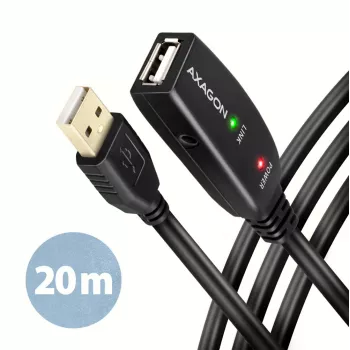 Axagon ADR-220 Cabo ativo de extensão/repetidor USB 2.0 A-M -> A-F 20 m