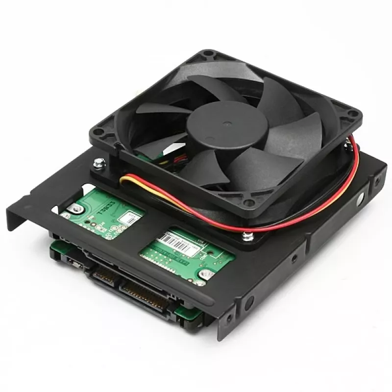 Axagon RHD-225 METAL Suporte para 2x 2,5 polegadas HDD/SSD em baia de 3,5 polegadas, suporte de ventoinha
