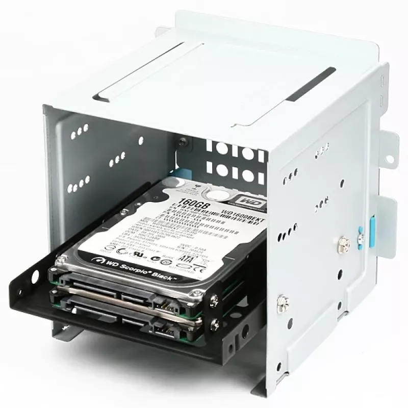 Axagon RHD-225 METAL Suporte para 2x 2,5 polegadas HDD/SSD em baia de 3,5 polegadas, suporte de ventoinha