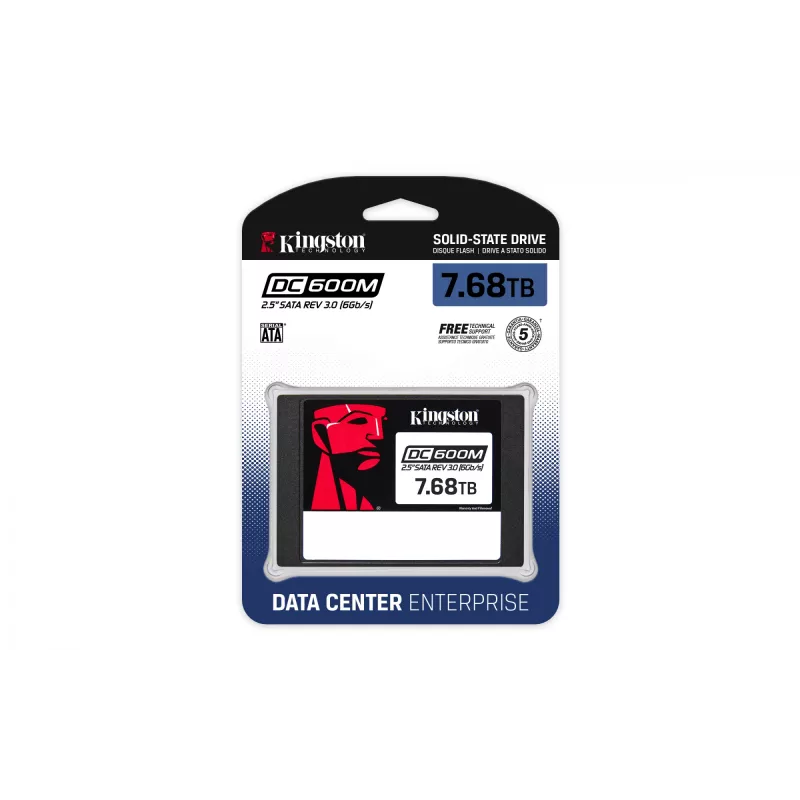 Disco SSD Kingston Technology 7680G 7,68 TB 2,5 polegadas SATA SEDC600M/7680G