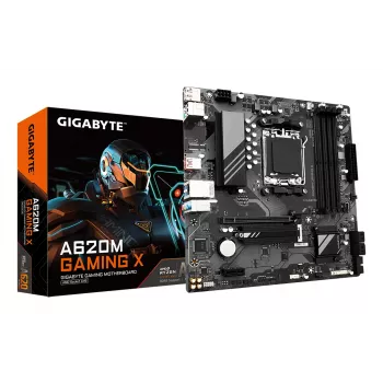 Placa-mãe GIGABYTE A620M GAMING X – Compatível com CPUs AMD Ryzen 8000, VRM digital 8+2+1 fases, até 8000 MHz DDR5 (OC), 1x PCIe 4.0 M.2, GbE LAN, USB 3.2 Gen 2