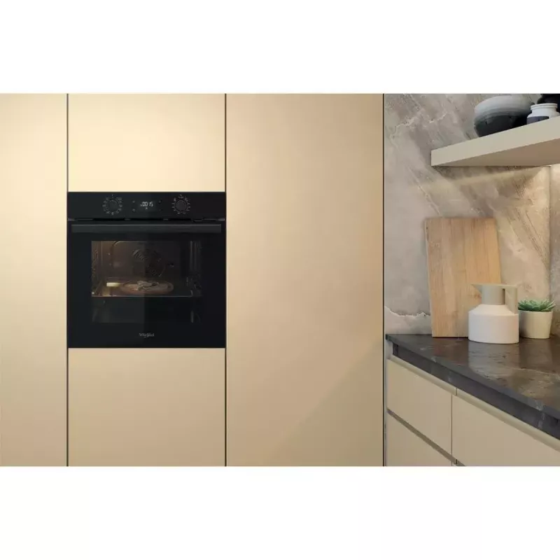 Forno elétrico encastrável WHIRLPOOL OMR58HU1B — 71 L, A+, autolimpeza hidrolítica, convecção, grelhador, extração telescópica