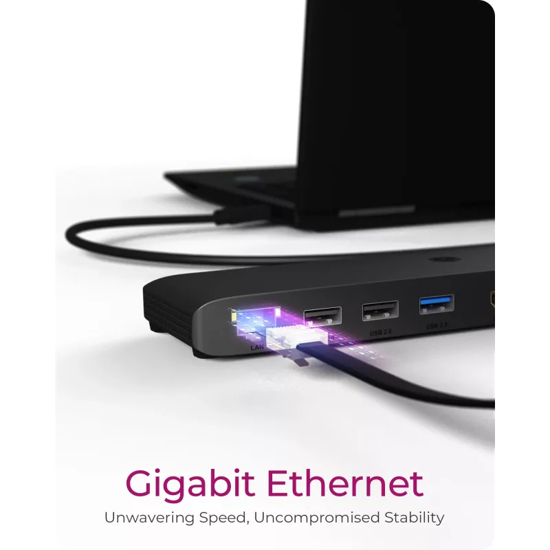Docking station móvel ICY BOX 11-em-1 com saída de vídeo tripla