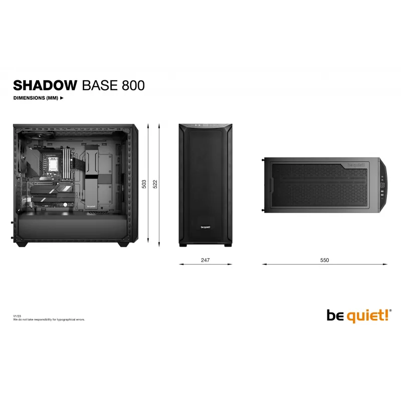 Caixa de PC be quiet! Shadow Base 800 Midi Tower preto