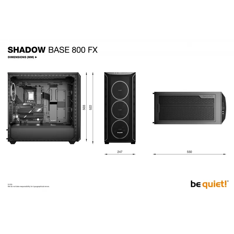 Caixa de PC be quiet! Shadow Base 800 FX Midi Tower preto