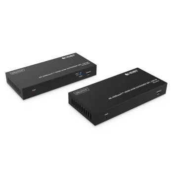 Extensor HDBaseT KVM DIGITUS Set - 150m 4K/60Hz USB 1.1 PoC IR preto