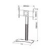 Techly ICA-TR39 suporte de chão para TV, 32-70 polegadas, 40 kg, VESA 800x400, preto/prateado