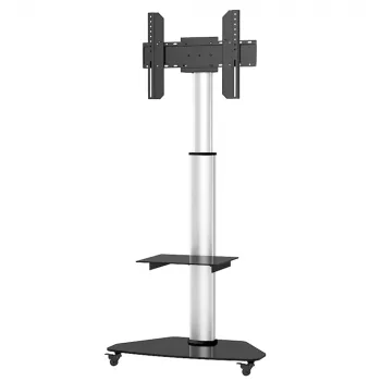 Suporte de chão Techly com carrinho TV LCD/LED/Plasma 37-70 polegadas Prateado