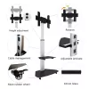 Suporte de chão Techly com carrinho TV LCD/LED/Plasma 37-70 polegadas Prateado
