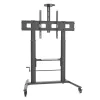 Techly ICA-TR230 carrinho móvel para TV de 52-110 polegadas, altura ajustável 1550-1820 mm, VESA até 1200x600, 120 kg, 2 prateleiras, preto