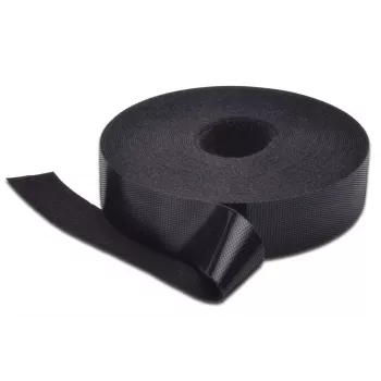 Fita adesiva de velcro DIGITUS, 20 mm de largura para cablagem estruturada rolo de 10 m, cor preto