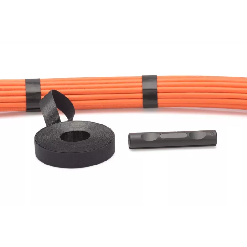 Fita adesiva de velcro DIGITUS, 20 mm de largura para cablagem estruturada rolo de 10 m, cor preto