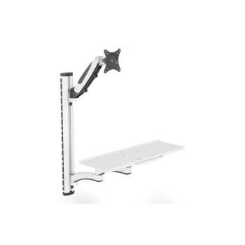 Suporte de parede DIGITUS Workstation (Monitor. Teclado. Rato) 32 polegadas. 8 kg. VESA 75x75/100x100. Branco/Preto