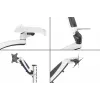 Suporte de parede DIGITUS Workstation (Monitor. Teclado. Rato) 32 polegadas. 8 kg. VESA 75x75/100x100. Branco/Preto