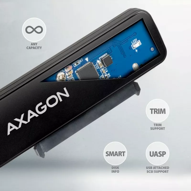 Axagon ADSA-FP2C USB-C 5Gbps - SATA 6G, 2.5 SSD/HDD SLIM Adaptador - Adaptador - Placas/Adaptadores de interface digital/dados