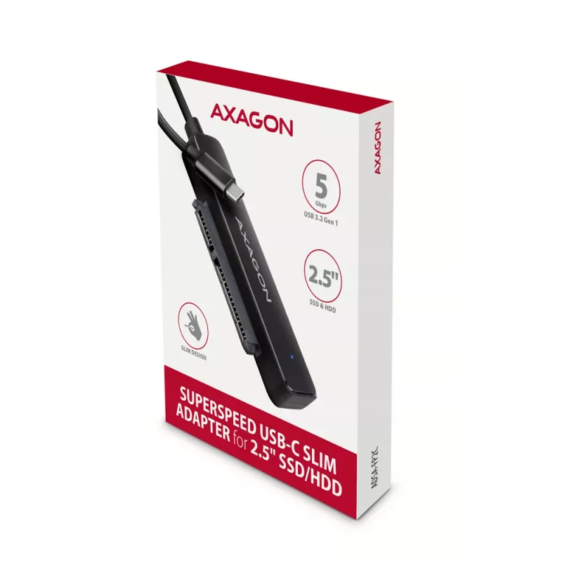 Axagon ADSA-FP2C USB-C 5Gbps - SATA 6G, 2.5 SSD/HDD SLIM Adaptador - Adaptador - Placas/Adaptadores de interface digital/dados