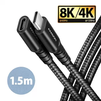 Cabo de extensão Axagon BUCM32-CF15AB SPEED+ USB-C USB 20Gbps 1,5 m