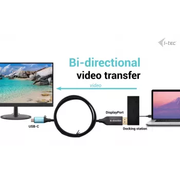 Adaptador de cabo i-tec USB-C DisplayPort Bidirecional 8K/30Hz 150 cm