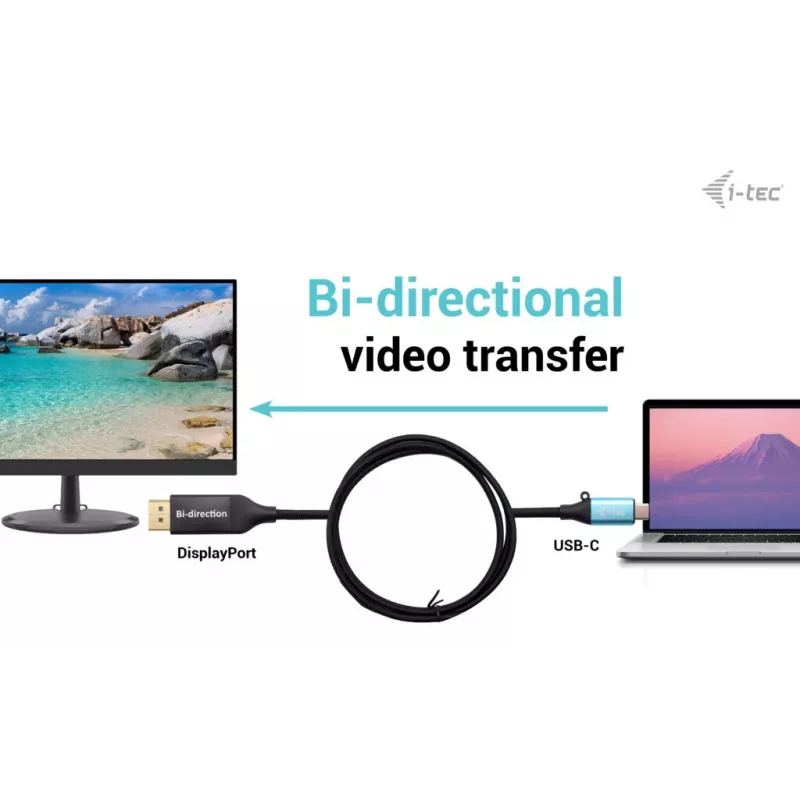 Adaptador de cabo i-tec USB-C DisplayPort Bidirecional 8K/30Hz 150 cm