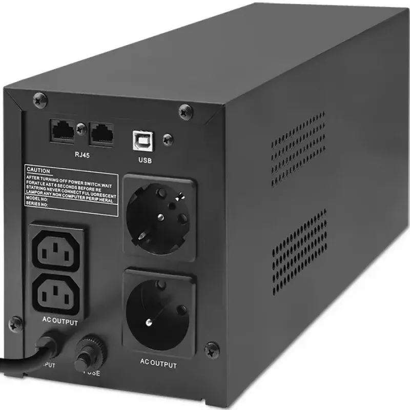 Fonte de alimentação ininterrupta Qoltec 53771 2 kVA 1200 W 2 saídas AC